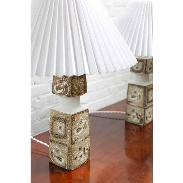 Danish Porcelain Baca Table Lamps by Nils Thorsson for Royal Copenhagen, 1960s, Set of 2 For Sale - Image 14 of 18
