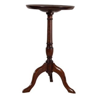 Antique English Mahogany Wine Table With Finial Base For Sale