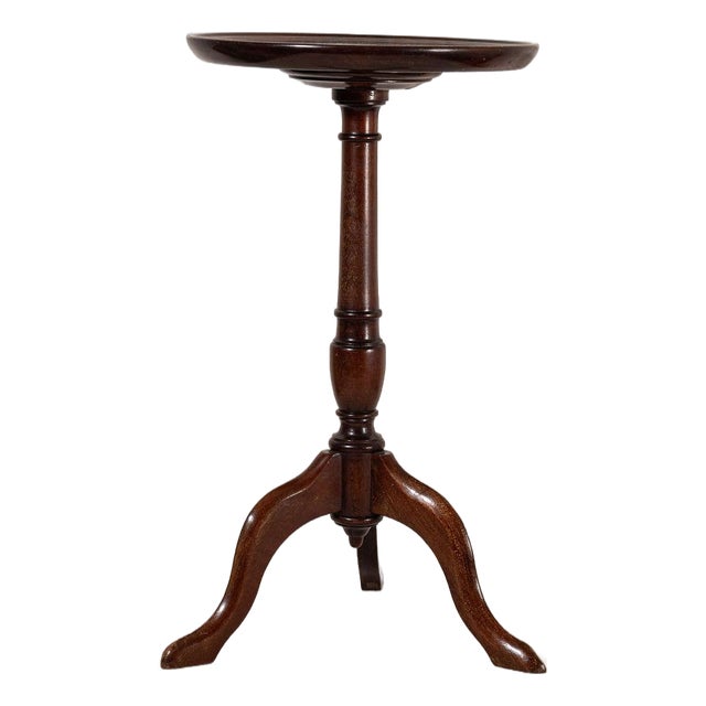 Antique English Mahogany Wine Table With Finial Base For Sale