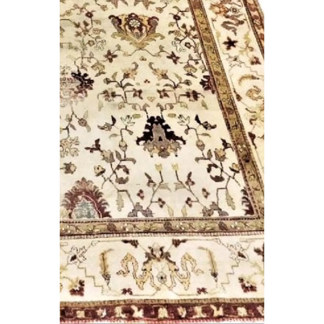 1900 - 1909 1900s Antique Hand Knotted Agra Rug- 9′9″ × 13′2″ For Sale - Image 5 of 10