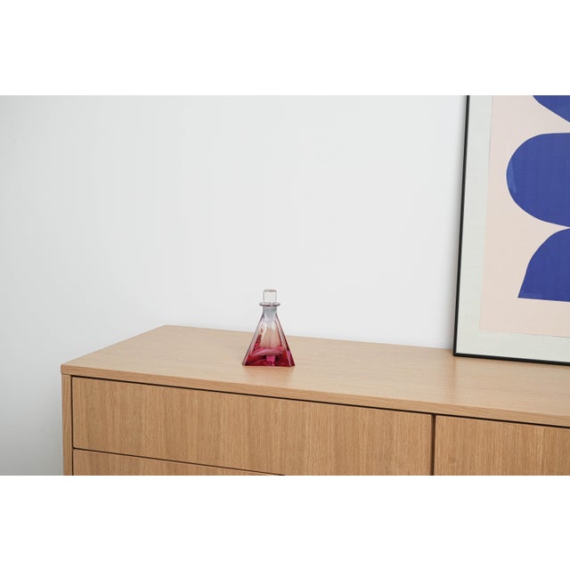 The carafe was made in the 1970s in Czechoslovakia. A decorative carafe with a geometric, pyramidal shape, made of glass...