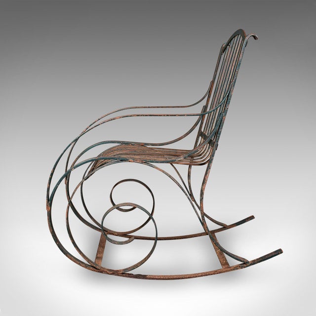 Antique Garden Lounger Set, English, Outdoor, Rocker, Steamer Chair, Edwardian For Sale - Image 10 of 12