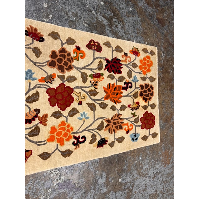 Indian 3ft 2in X 5ft 9in Tibetan Refugee Darjeeling Area Rug For Sale - Image 3 of 12