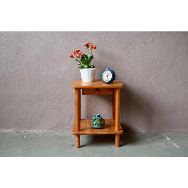 Vintage Scandinavian Bedside Table in Pine, 1970s For Sale - Image 12 of 12