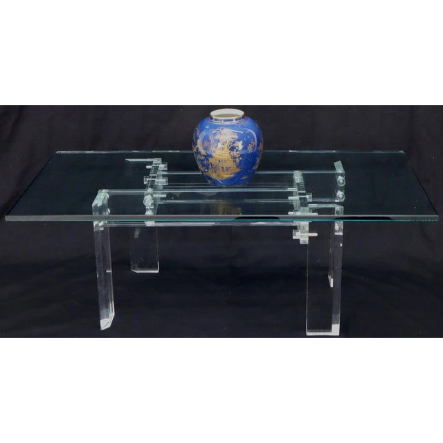 Rectangular Glass top Lucite Base Coffee Table Chairish