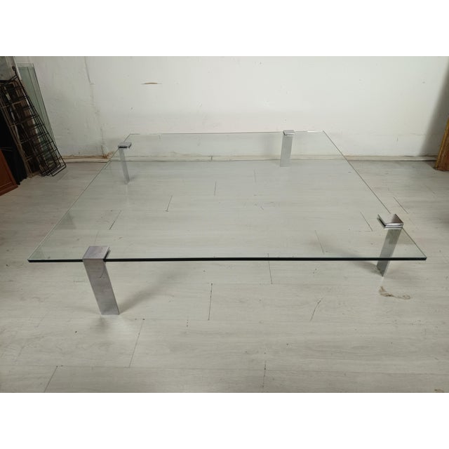 Large Vintage Table Basse Chrome from Roche Bobois, 1970s, in Good conditions. Designed 1970 to 1979 I have official proof...