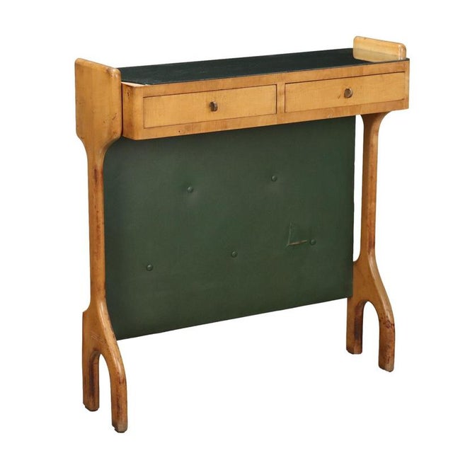 Vintage Console Table in Beech and Leatherette, 1950s For Sale - Image 10 of 10