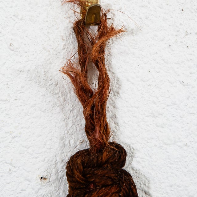 Brown Mid Century Modern Macramé Owl American Artisan Hanging Original Wall Art Custom For Sale - Image 8 of 8