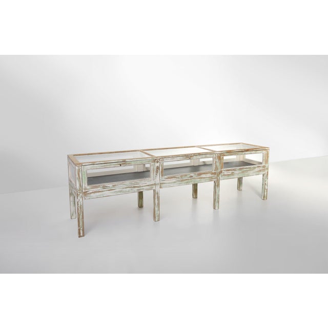 Large Antique Rustic Oak Display Case, 1890s For Sale - Image 9 of 18