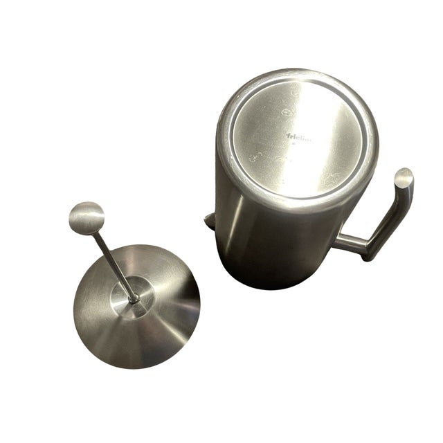 Mid-Century Modern Vintage Frieling Large-Scale Brushed Stainless Steel French Press For Sale - Image 3 of 4