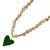 Metal Green Heart Pendant Gold Hematite Stone Heart Shape Chain Necklace For Sale - Image 7 of 8