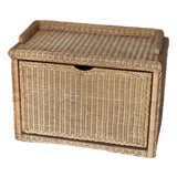Vintage Rattan Storage Bench For Sale