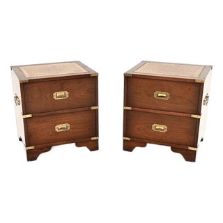 Antique Military Campaign Bedside Chests, 1930s, Set of 2 For Sale