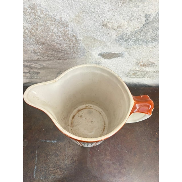 Antique French Art Deco Faience Pitcher, Saint-Amand-Les-Eaux, C. 1920s–30s For Sale - Image 4 of 10