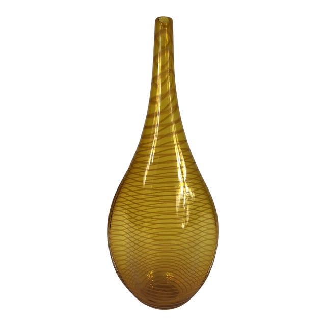 Early 21st Century Glass Gold Color Vase, Signed John Geci For Sale