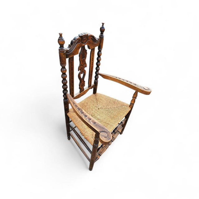 Ornate Wood Bobbin Wicker Dining Chairs, Set of 6 For Sale - Image 12 of 18