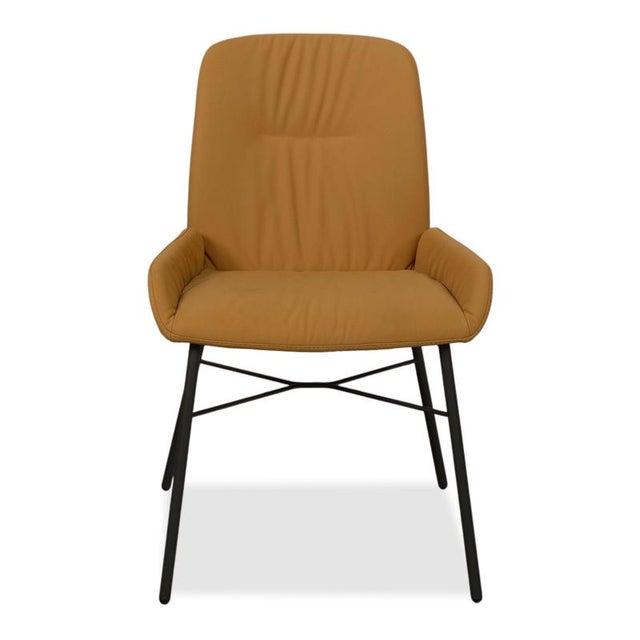 S1000 Dining Chairs in Yellow Leather, Set of 4 For Sale - Image 13 of 14