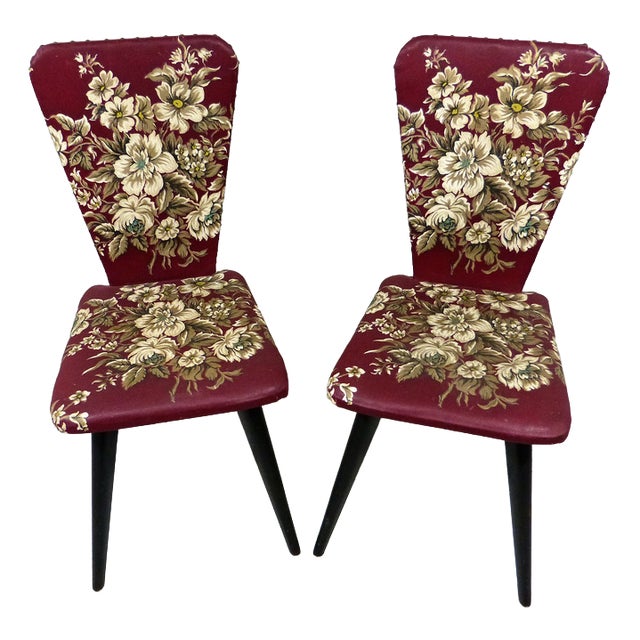 Set of Flower Side Chairs, 1950s For Sale