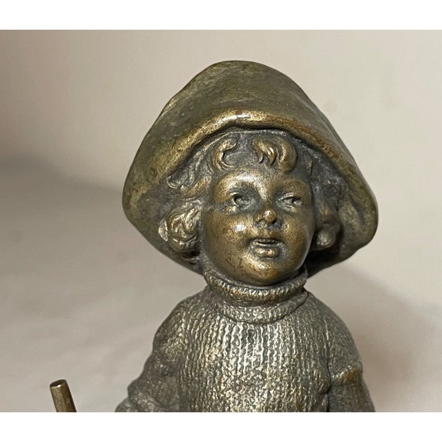19th Century Antique 19th Century Austrian Bronze Military Boy With Rifle Statue Sculpture For Sale - Image 5 of 15