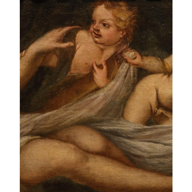 Federico Cervelli, Venus with Three Putti, Nude, 1680, Oil on Canvas For Sale - Image 8 of 14