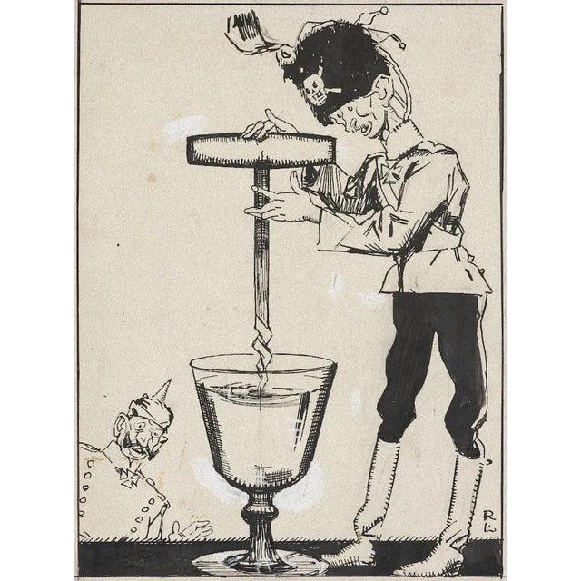 A Hole in the Water is an original drawing in pen on cardboard realized in 1910 ca. by Gabriele Galantara (1865-1937). In...