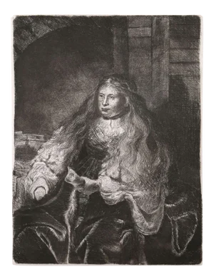 Rembrandt Van Rijn "La Femme De Rembrandt (B340)" Etching