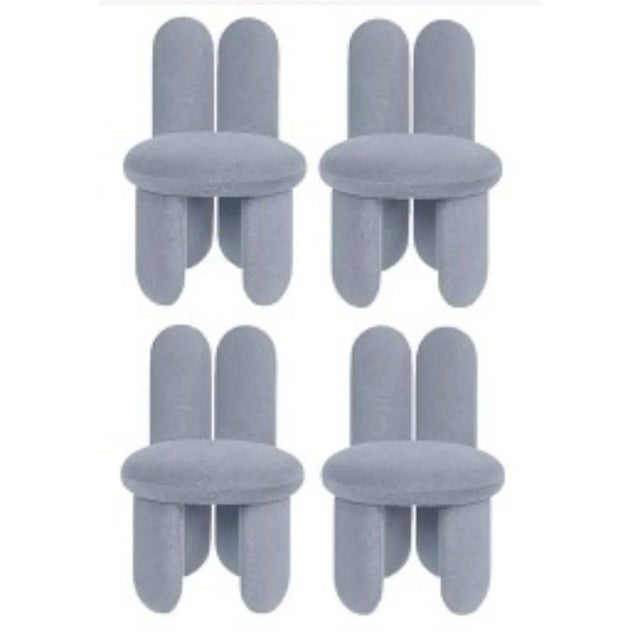 Set of 4 glazy chairs, gentle 733 by royal stranger dimensions: w 58 d 58 h 85 cm sh 50 sd 46 cm materials: upholstery...