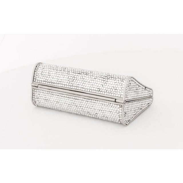 Glass Judith Leiber Swarovski Crystal Minaudiere For Sale - Image 7 of 9