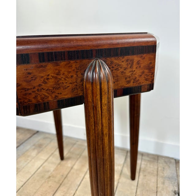 Art Deco Side Table in Burr Walnut Marquetry, 1930s For Sale - Image 4 of 12
