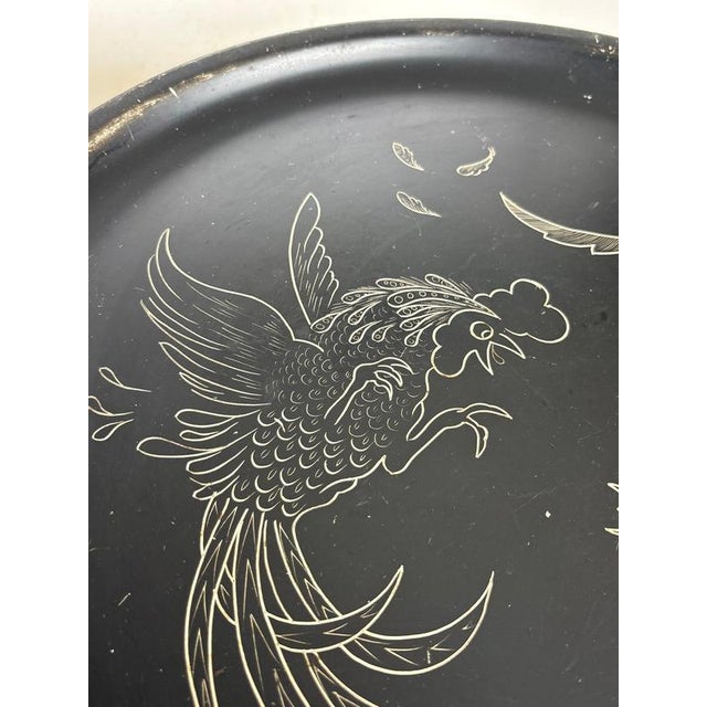 Black Painted Metal Tray, France, 1960 For Sale - Image 6 of 11