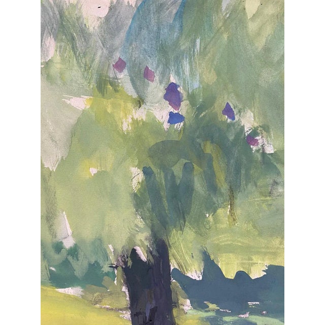 Isaac Charles Goetz, Trees in Front of the Swiss Mountains, 20th Century, Artwork on Paper For Sale - Image 4 of 6