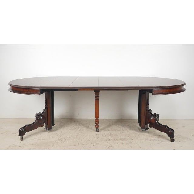 19th Century Victorian Style Expandable Walnut Dining Table For Sale - Image 4 of 13