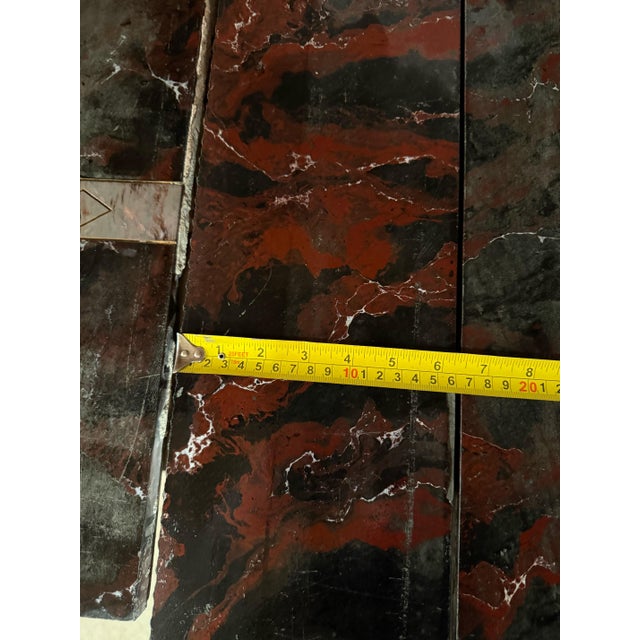 Antique Neoclassical Marble Fireplace Mantel Surround c.1818 Red & Black Stone Architectural Salvage For Sale - Image 13 of 17