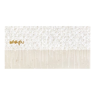 Golden Shade of Love - Large Scale Mixed Media Graffiti Inspired Art on Canvas by Amber Goldhammer For Sale
