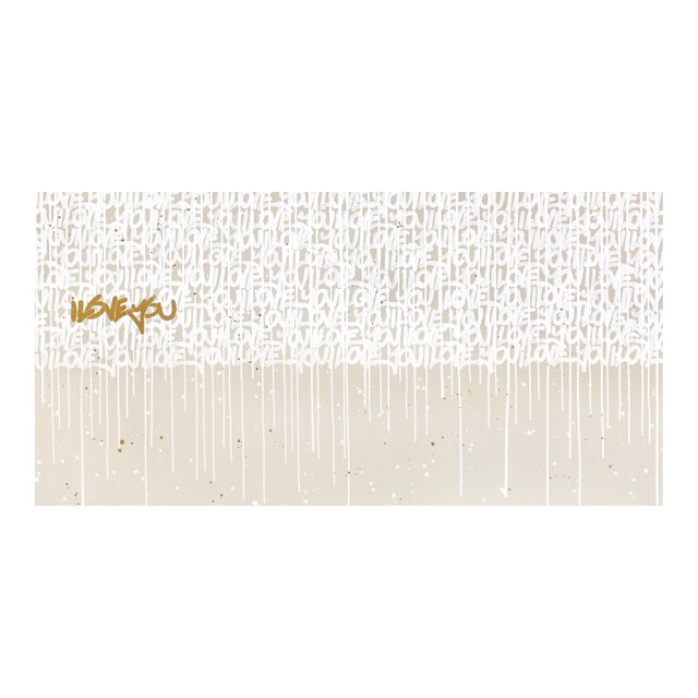 Golden Shade of Love - Large Scale Mixed Media Graffiti Inspired Art on Canvas by Amber Goldhammer For Sale