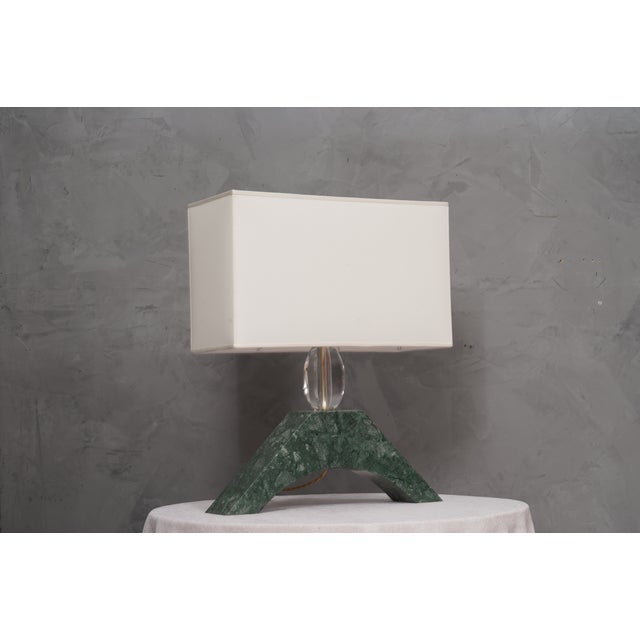 Gold Indian Green Marble and Murano Glass Table Lamp, 2000s For Sale - Image 8 of 11