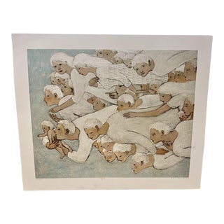 2009 "Angels" Figurative Pastel Print Drawing For Sale