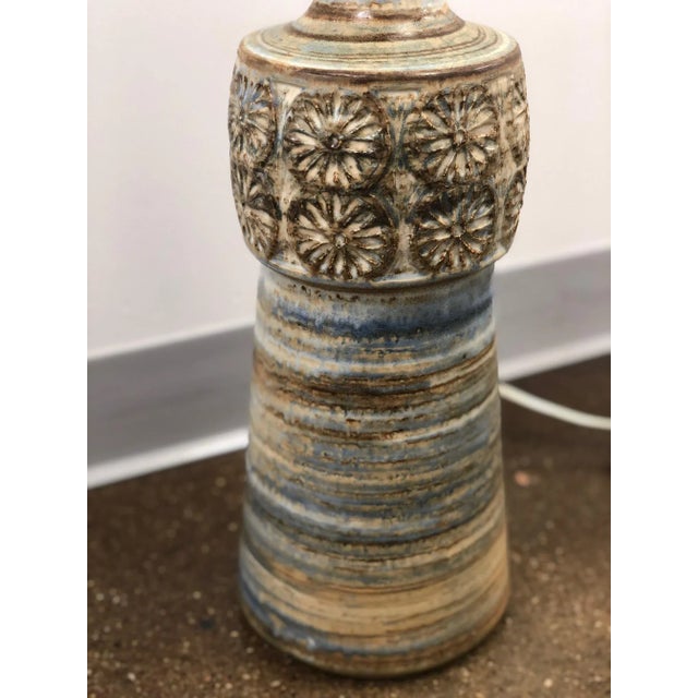 Mid-Century Modern 1960s Large Stoneware Table Lamp by Soholm For Sale - Image 3 of 4