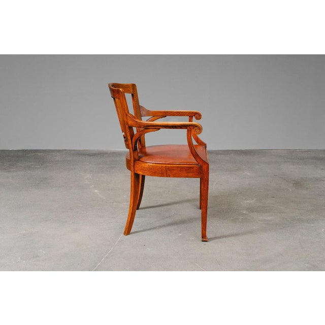 Armchair / Desk Chair Period & Style: Art Nouveau - Early 20th Century Features: - Elegant and practical piece of...