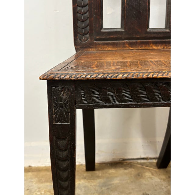 Antique English Oak Gothic Revival Chair For Sale - Image 4 of 8