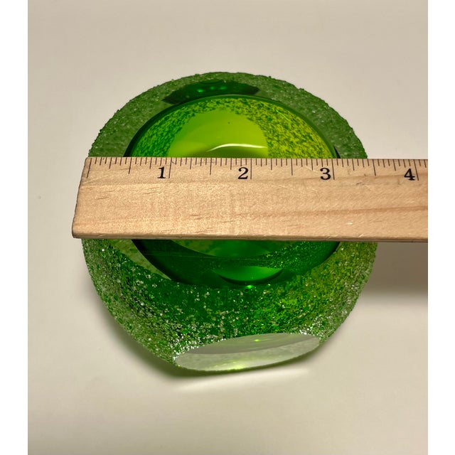 Glass Set of 2 MCM Murano Sommerso Style Votive Candle Holders Geode Sugared Glass For Sale - Image 7 of 10