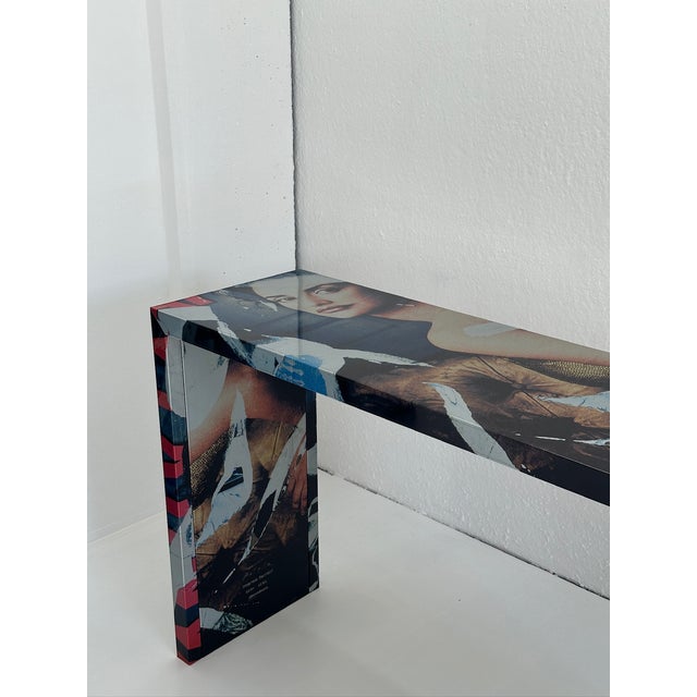 Console Table by Mimmo Rotella for Zero Disegno, 1990s, in Flawless conditions. Designed from 2000 This piece has an...