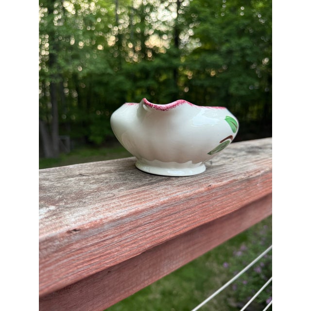 Vintage Mid-Century Blue Ridge Southern Potteries "Crab Apple" Hand-Painted Ceramic Gravy Boat For Sale - Image 6 of 9