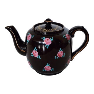 English World War II for England and Democracy Usa Navy Floral Rockingham Tea Pot For Sale