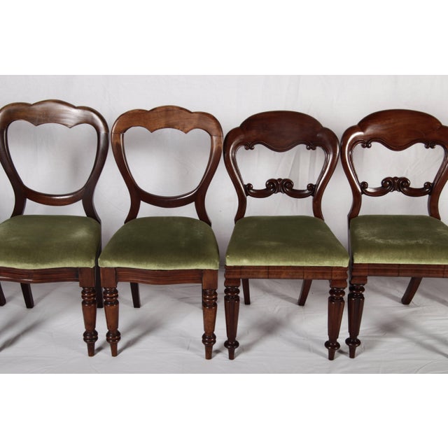 Antique Victorian Mahogany Chairs with Balloon Backs, 1840s, Set of 8 For Sale - Image 6 of 18
