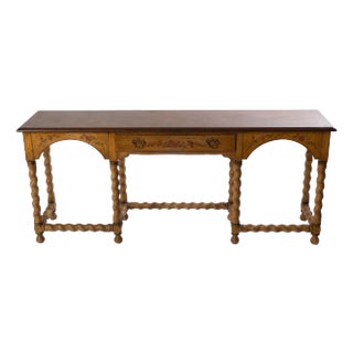 Heritage Paint Decorated Barley Twist Console Table For Sale