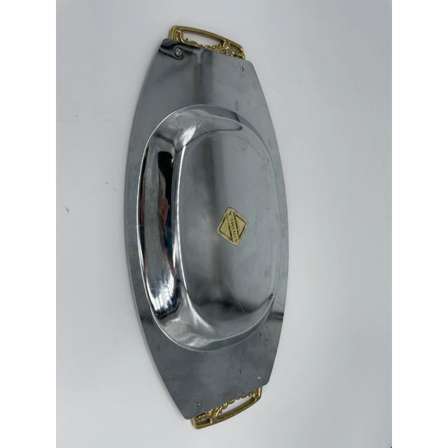 Vintage Kromex Gold & Silver Serving Dish For Sale - Image 4 of 6