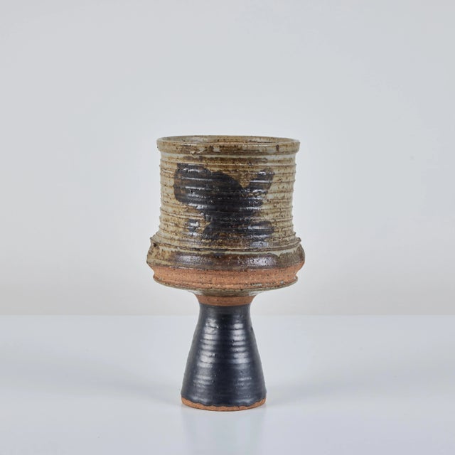 Ceramic Studio Ceramic Ribbed Goblet For Sale - Image 7 of 12