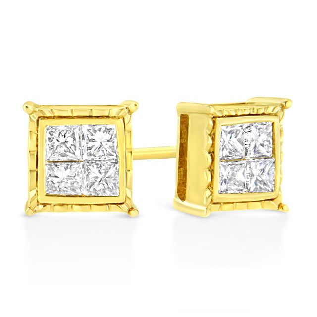 You will love these classic square stud earrings. A must have for any serious jewelry collection, these 14k yellow gold...