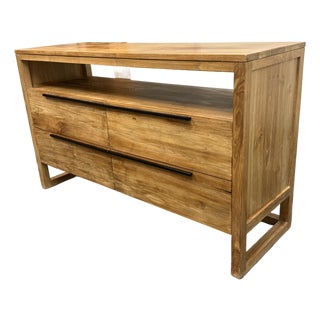 Crate & Barrel Linea II Natural Four-Drawer Dresser For Sale
